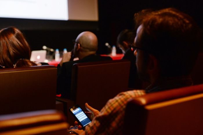 interactive polling during Rogier van der Heide's talk